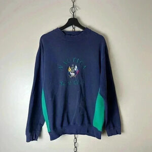 Vintage Nautica Yacht Club Distressed Crewneck Medium